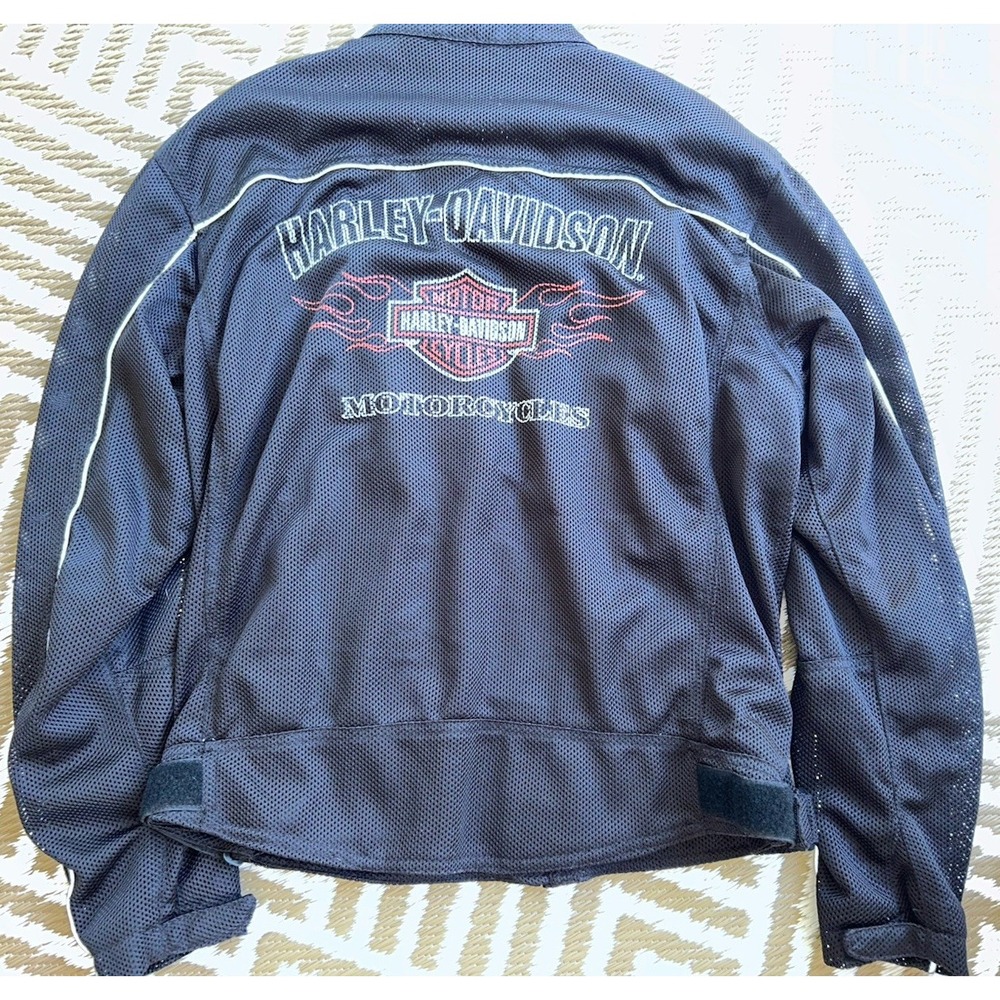 Harley Davidson Riding Gear Jacket Mens Medium Eagle Flame Mesh Armor Padded y2k